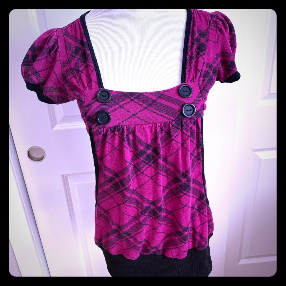 Purple Plaid Top Size Medium 👚